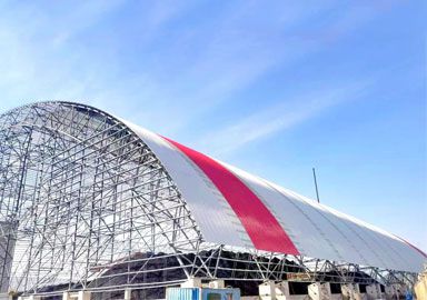 Prefabricated Coal Shed Pipe Arched Steel Roof Trusses For Coal Yard Closure Project