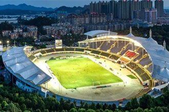 Large Stadium Tensile Membrane Structure Steel Truss Roof Construction