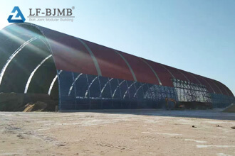 Installation and construction of bolted ball space frame in chemical coal storage yard