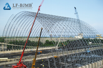 Design of fully enclosed steel structure space frame coal shed (Part 1)