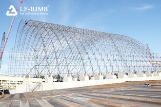 Development status and technical characteristics of steel structure for large span space buildings