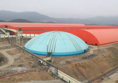 Large-span bulk material storage building structure project